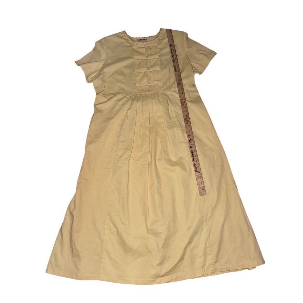 FADS Dress Womens Plus Size 16W Yellow Midi Cottagecore Button Front vintage 80s - Picture 6 of 10